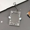 Tarjetero de acrílico con alas de ángel azul y rosa y cierre de estrella en cuero - Azul