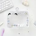 Bolsa de PVC transparente para muñecos con orejas de gato y corazón con gancho metálico - Doble gato