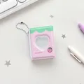 Mini portatarjetas fotográficas de fresa rosa con ventana de corazón y colgante - Fresa Rosa