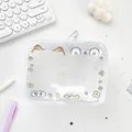 Bolsa de almacenamiento de PVC transparente con patrón de perrito y mosquetón de metal - Fox Rabbit