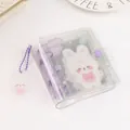 Purple glitter PVC mini 3-ring binder photo album with cute bunny charm and cloud print - Purple Cute Rabbit Style