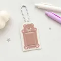 Fotokaarthouder met beertje in crèmewit met parelketting voor verzamelkaarten - Beige