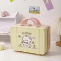 Cute puppy cartoon hardshell vanity case in yellow and pink with durable handles - Butterfly Puppy Pink And Yellow Style
