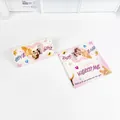 Tarjeta degradada rosa y blanca con lindos patrones de gatos y texto de agradecimiento - Cabecera de Gato Rosa