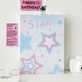 Álbum de fotos A5 con degradado rosa y azul y diseño de estrellas en la portada - Estrellas Azules (Sin Páginas Interiores)
