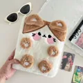 Couverture de classeur A6 en peluche motif chiot mignon avec fausse fourrure bicolore - A6 / Chaton Brun (sans Pages Intérieures)