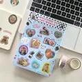 Y2K vintage blauwe kattenstickers voor tijdschriften en scrapbooking decoratie - Kat