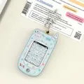 Porte-carte photo Y2K en acrylique bleu forme téléphone avec porte-clés étoile et chat mignon - Style de Téléphone Bleu Ciel (4)