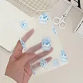 Translucent matte packaging card featuring repetitive blue milk carton illustrations - Milk Bottle