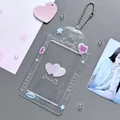 Sparkly clear PVC photocard holder with glitter stars and hearts for 3-inch cards - Heart