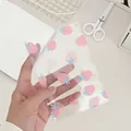 Transparente PVC-Aufbewahrungstasche mit niedlichen rosa Erdbeermustern für Schreibwaren - Erdbeere / S