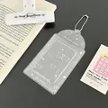 Transparent glitter PVC card holder with cute puppy print and silver ball chain - Cartoon Dog And Sweet Messages (4)