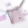 Pink glitter PVC binder shell with 6-ring metal mechanism and snap closure for journals - Pink Gold Glitter