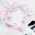 Fotokartenhalter aus Acryl in Rosa mit Schleifenmuster und transparentem Sichtfenster - Rosa