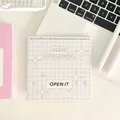 Purple checkered stationery box with Somethin New text and star motifs for gift packing - Large Card Head - Plaid