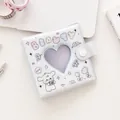 Mini archivador blanco de tarjetas con ventana de corazón e ilustraciones de perros - Blanco Estilo Beauty (2)