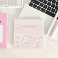 Pink heart rabbit-ear folding card for stationery packing with cute check pattern - Large Card Head - Rabbit