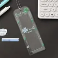 Portatarjetas transparente con purpurina, diseño de trébol y texto Good Luck con cadena - Estilo Trébol (2)