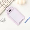 Portafoto in PVC viola chiaro con gattino animato, catenella a sfere e finestra trasparente - Stile Gatto / Lavanda
