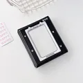 Cute black and white pixel envelope card binder with cat ear window for photocard storage - Black