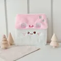 Pink and white plush dog-shaped binder for collecting cute trading cards - 1-Grid / Pink
