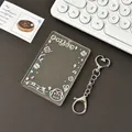 Clear glitter acrylic photocard holder with cute cartoon prints and heart keychain - Color Graffiti