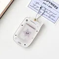 Porte-carte photo en acrylique forme téléphone à clapet avec motif étoile violette - Blanc