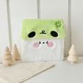 Green and white plush puppy photo card binder with clover embroidery detail - 1-Grid / Green