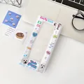 Y2K style white photo card holder with cute cartoon puppy and Lucky Club prints - White (Lucky Puppy)