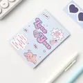 Light blue Y2K style bear folding card with retro hearts and inspiring English text - Blue Folding Card
