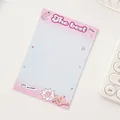 Tarjeta de embalaje estética Y2K con degradado rosa y azul y un lindo diseño de cerdito - Reverso De La Tarjeta Azul Y Rosa