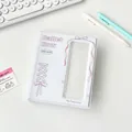 Ballet-style mini photo album for idol cards with pink bow design and viewing window - White Ballet Bow (04)