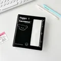 Black PVC photocard binder with cartoon bear and Happy Encounter text design - Black Cool Bear (05)
