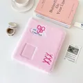 Carpeta de fotos de felpa rosa con lazo bordado y texto grabado My Favorite - Cubierta de peluche / Rosa