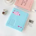 Carpeta de tarjetas en felpa azul cielo con bordado de corazón rosa y ranura foto - Cubierta de peluche / Azul