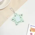 Translucent light green star acrylic photo card holder with sparkling stars and chain - Green