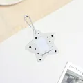 Star-shaped acrylic photocard holder with white bead chain and sparkling stars print - Gray