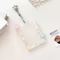 Frosted acrylic card holder with star keychain and colorful macaron star patterns - Colorful