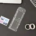 Glittery snowflake pattern photocard holder with silver chain for idol card collection - Snowflake
