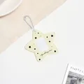 Star-shaped light yellow acrylic photo card holder with bead chain and star patterns - Yellow