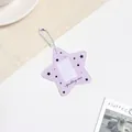 Star shaped light purple acrylic photo card holder with black stars and white ball chain - Purple
