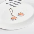Niedlicher Schlüsselanhänger aus Acryl mit Hundekopf und silberner Kugelkette - Süßer Welpenkopf