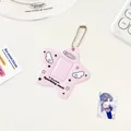 Portacarte in acrilico rosa a forma di stella con motivi e catenella metallica - Rosa