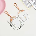 Lindo portatarjetas de fotos de gato en acrílico blanco y naranja con cadena - Gato / Tricolor