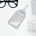 Clear acrylic star photocard holder with silver ball chain and colorful stars - Colorful Star Style