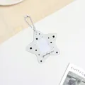 Star-shaped acrylic photo card holder with sparkling stars pattern and silver bead chain - Gray