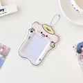 Portatarjetas fotográficas de PVC rosa con diseño de pollito y cadena de bolas - Perro Pato / Amarillo leche