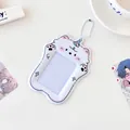 Lindo portatarjetas de PVC de gato blanco con cadena de metal para tarjetas de 3 pulgadas - Perro / Blanco
