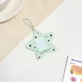 Star-shaped mint green acrylic photo card holder with sparkling stars print and chain - Green