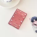 Pink translucent glitter photocard holder with white snowflakes and The First Snow text - Pink Snowflake